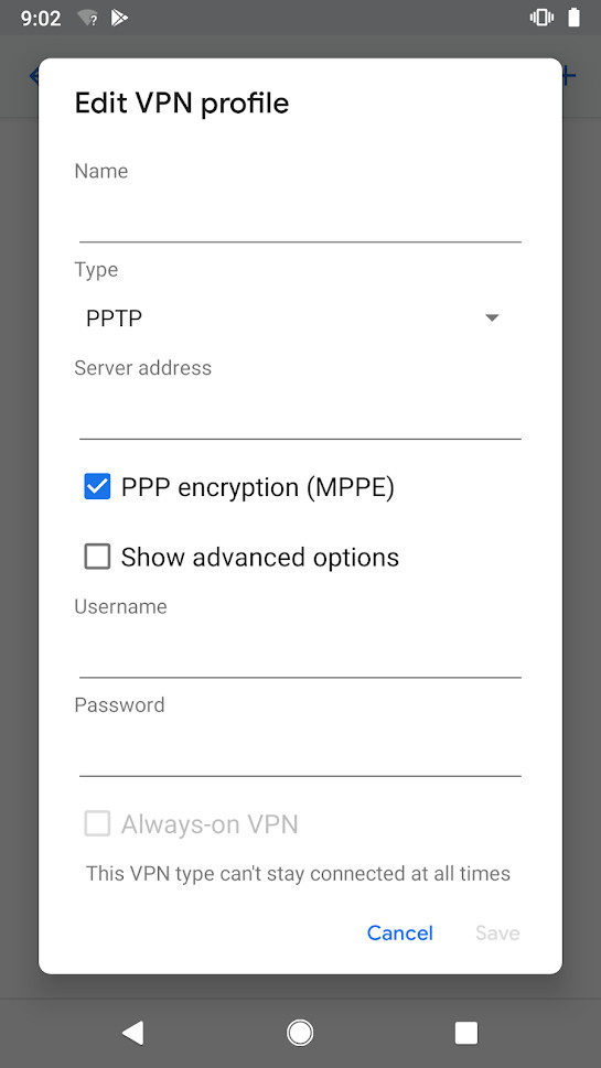Since this is Android, your setup menu may vary.