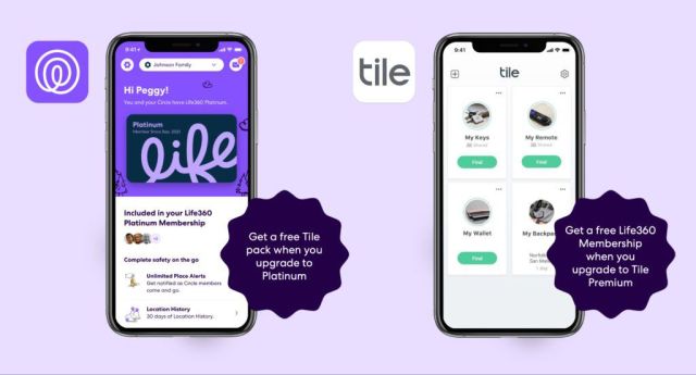 Life360 Platinum and Tile Premium benefits