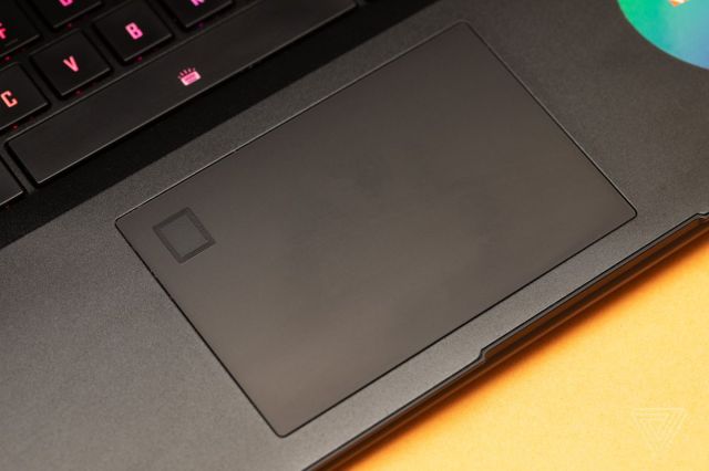 The Gigabyte Aero 15 touchpad.