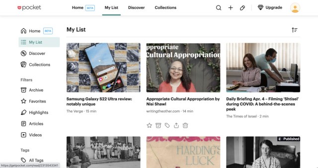 Pocket has developed an attractive interface and a variety of features.