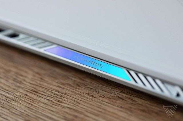 The Zephyrus logo on the Asus ROG Zephyrus G14.