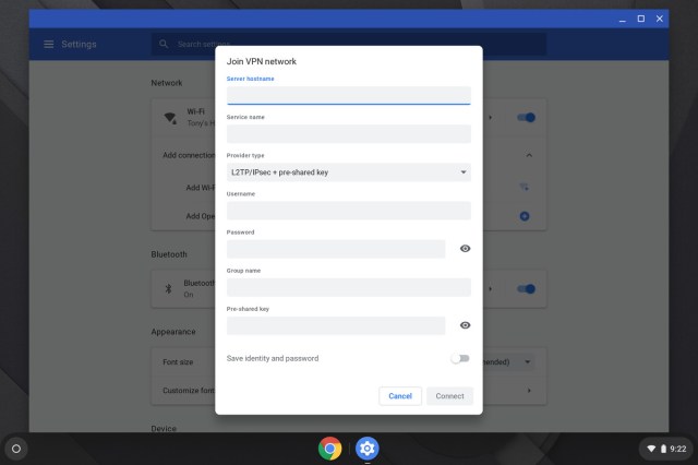 Chrome OS has native support for L2TP / IPsec.