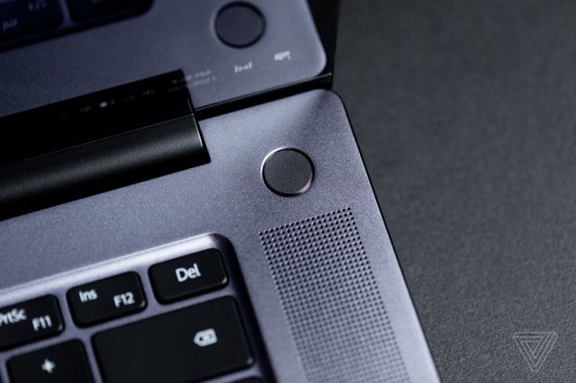 The power button on the Huawei MateBook 16.