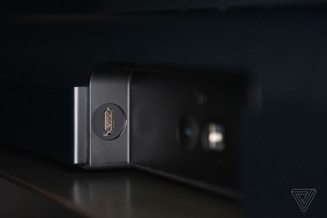 A detail shot of the HDMI port on the Sonos Arc.