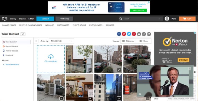 Photobucket interface