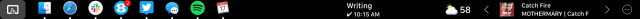 A screenshot of the MacBook Pro’s Touch Bar customized using Better Touch Tool