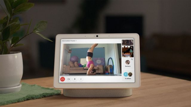 A group call in Google Meet on the Nest Hub Max smart display