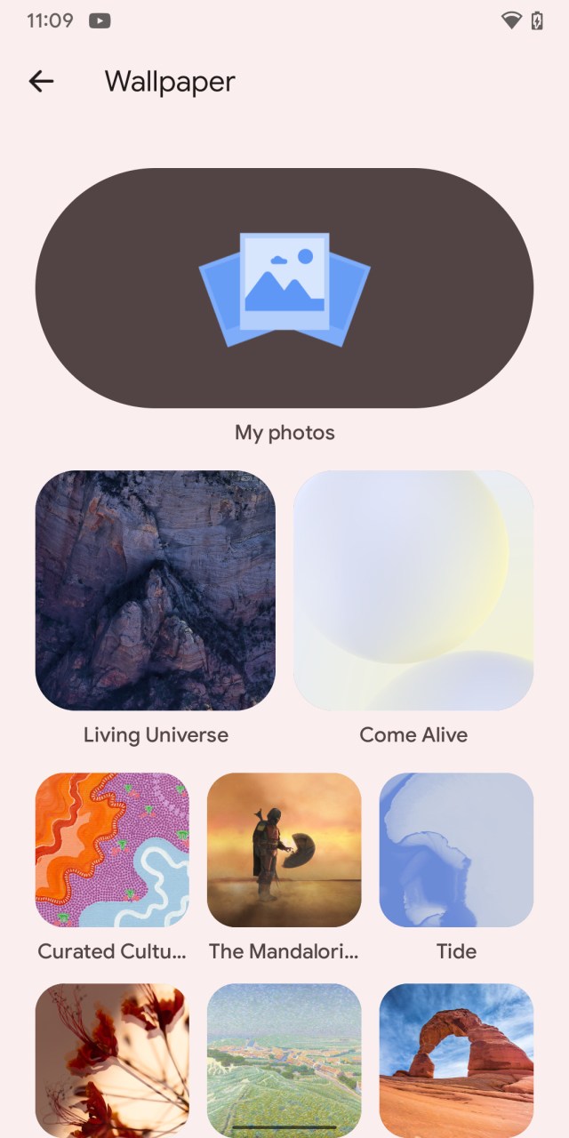 Choose a supplied image or pull one from your photos.