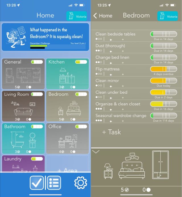 Screencap of Tody app