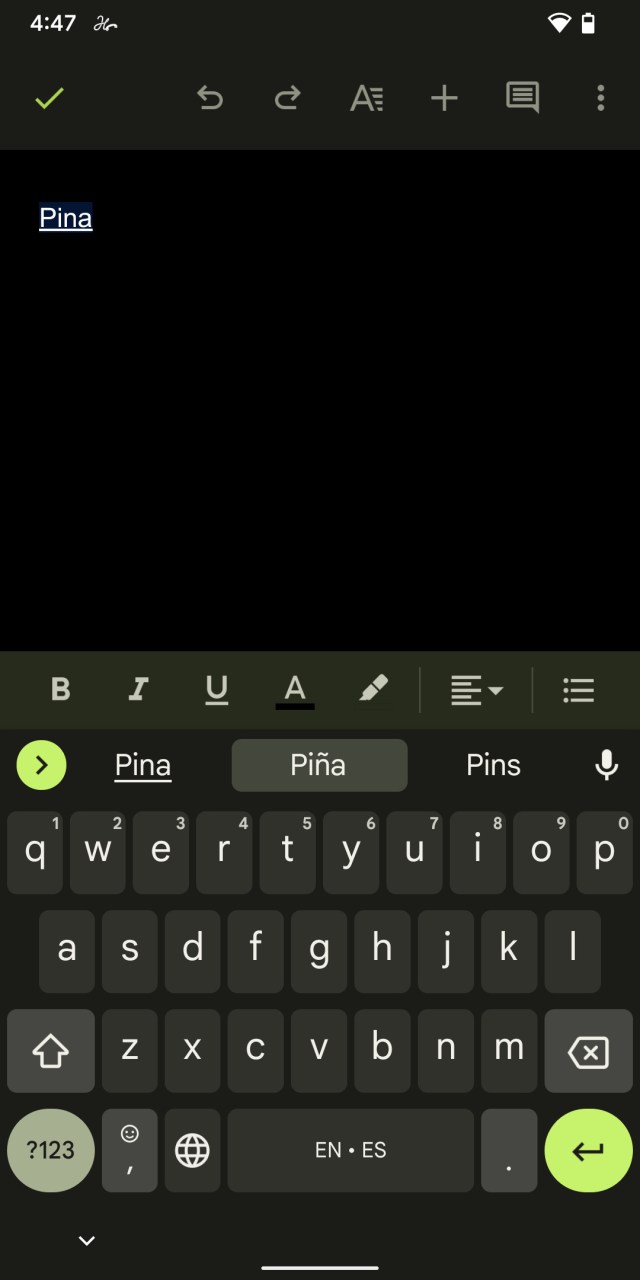 Multilingual typing will give you suggestions from both your languages.