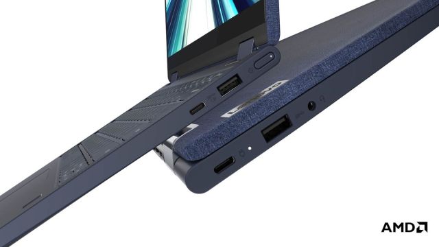 Two Lenovo Yoga 6 models stacked on top of each other, one open and one closed.