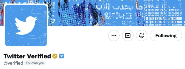 A screenshot of Twitter Verified’s profile and the new second badge.