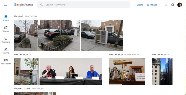 Google Photos interface