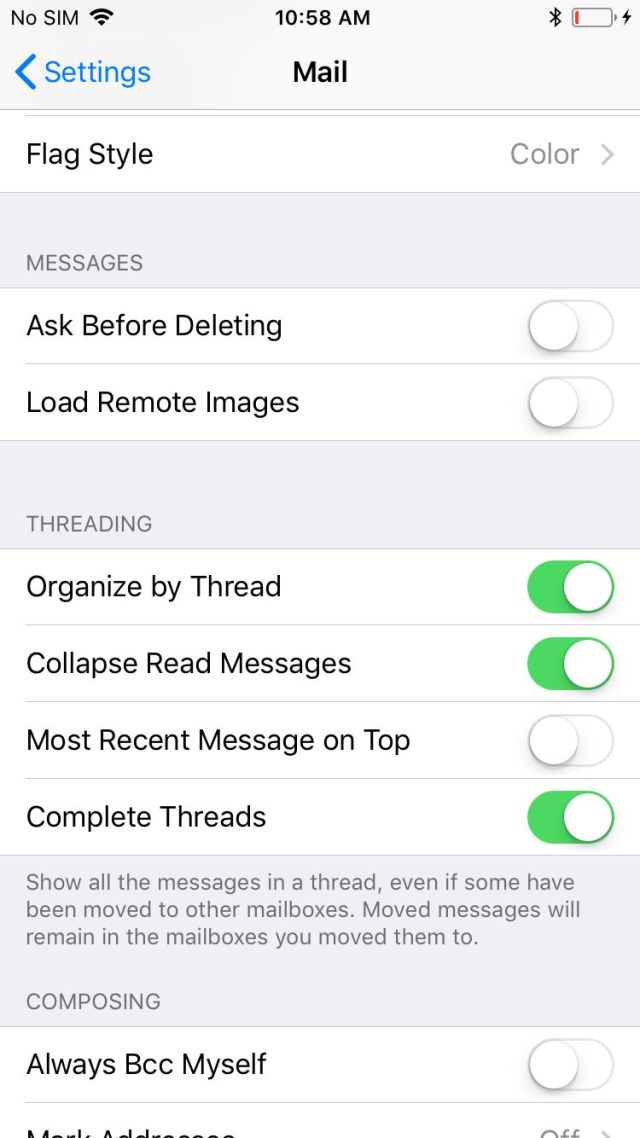 Disable image autoloading on an iPhone: 