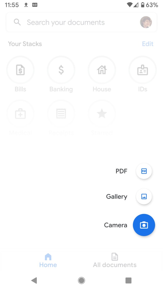 You can add an existing PDF or scan one using your phone’s camera.