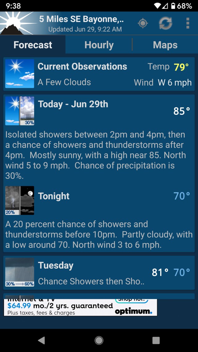 This app pulls its info directly from the NOAA.