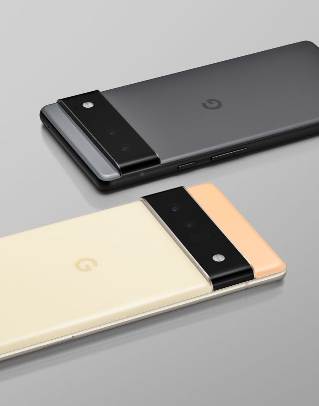 The Google Pixel 6 (top) and Pixel 6 Pro (bottom)