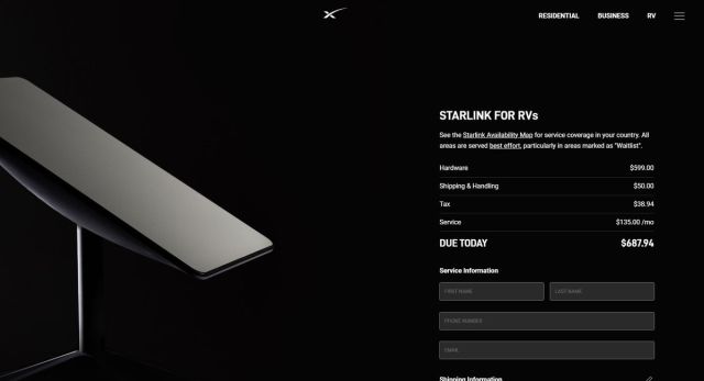 Starlink for RVs costs $687.94 up front