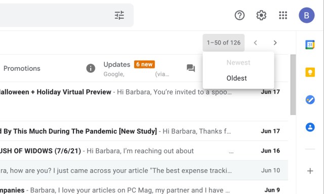 Finding your oldest emails may help you remember when you started your account.
