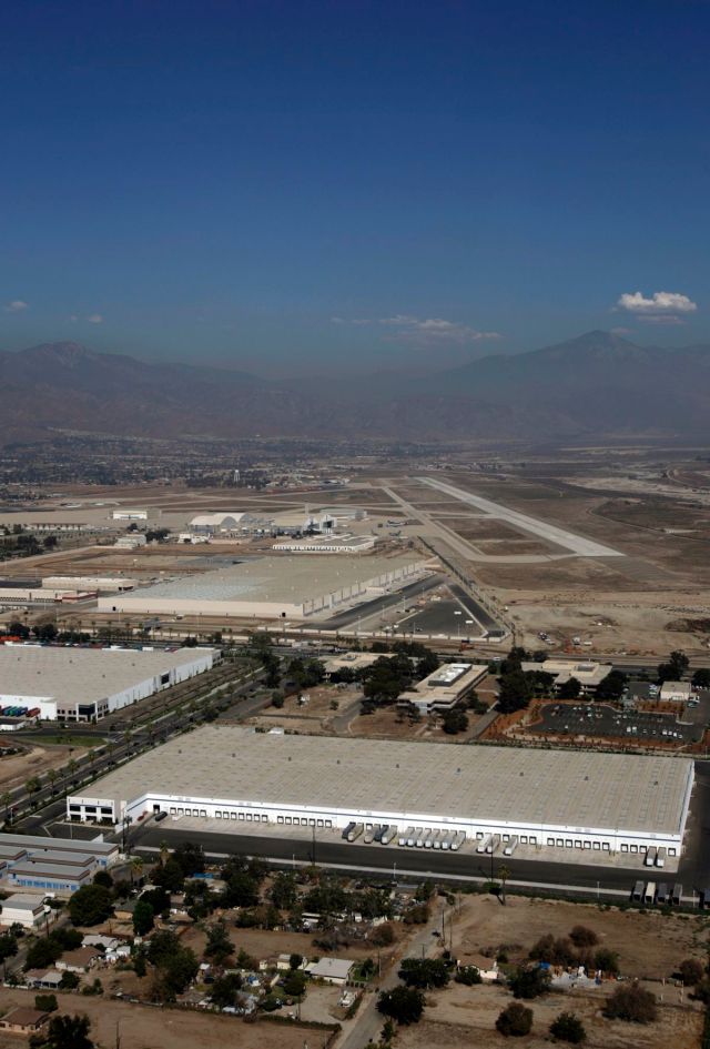 San Bernardino, Sept.07, 2007. An aerial view of San Bernardino International Airport which ha