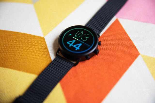 The Skagen Falster Gen 6 with a woven metal strap.