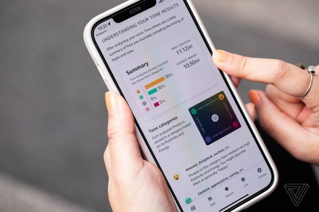 Screenshot of Amazon Halo app’s Tone feature