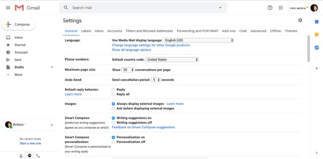 Disable image autoloading gmail