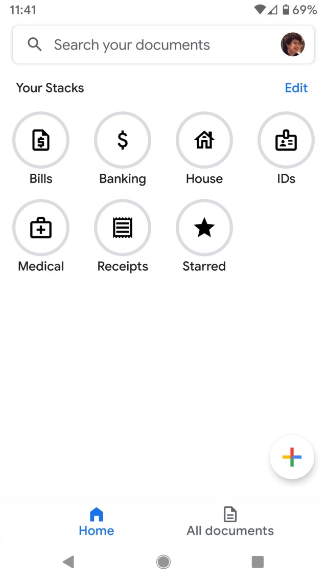 You organize your documents into stacks.