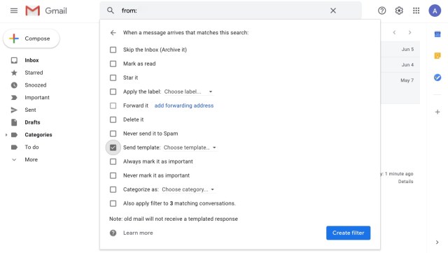 Filter options