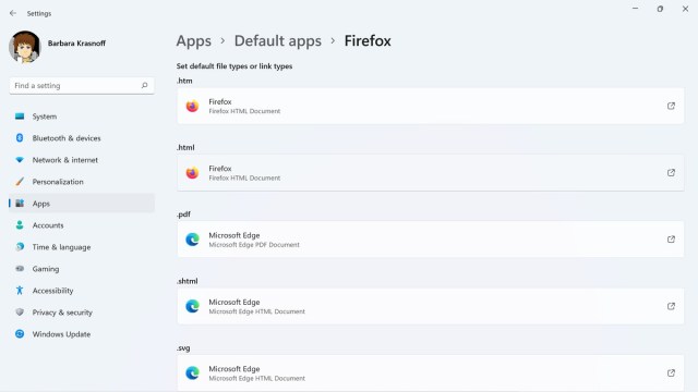 The Firefox default wizard switches some — but not all — of the browser file settings.
