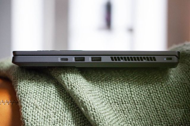 The right side of the Asus ROG Zephyrus G14 Alan Walker Edition.