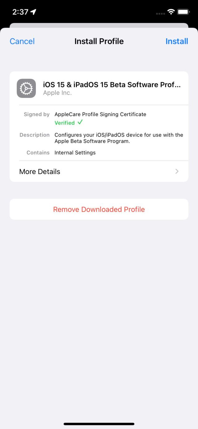 Once the beta is downloaded, go to your Settings to install it.