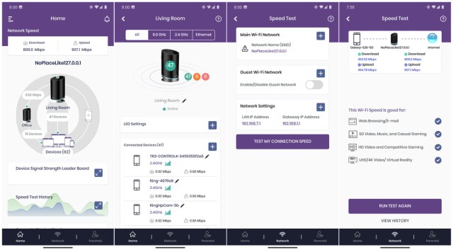 Arris Surfboard Central mobile app screen shots