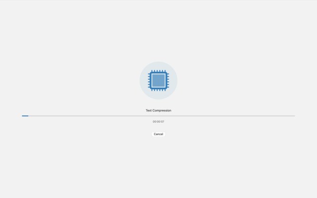 A screenshot of a Geekbench Compute test in progress.