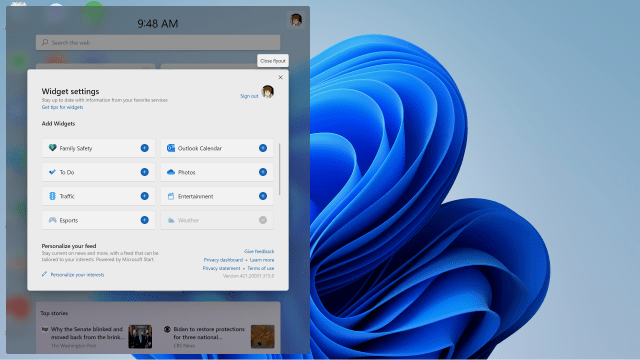 Windows 11 doesn’t yet have a great many widgets, but that may change.