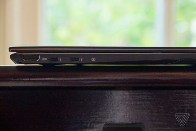 The Asus Zenbook Flip S closed from the right side.