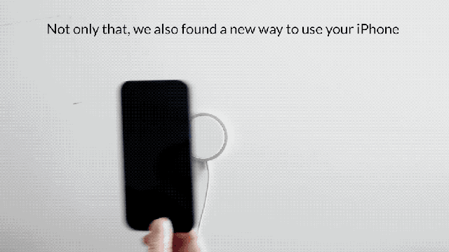 Video of attaching the wallet to the back of a MagSafe charging puck and using it as a stand