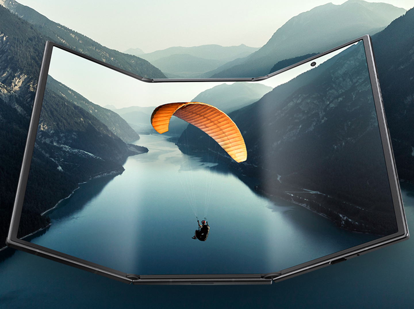 Promo image showing the fold angles of the Samsung Galaxy Z TriFold