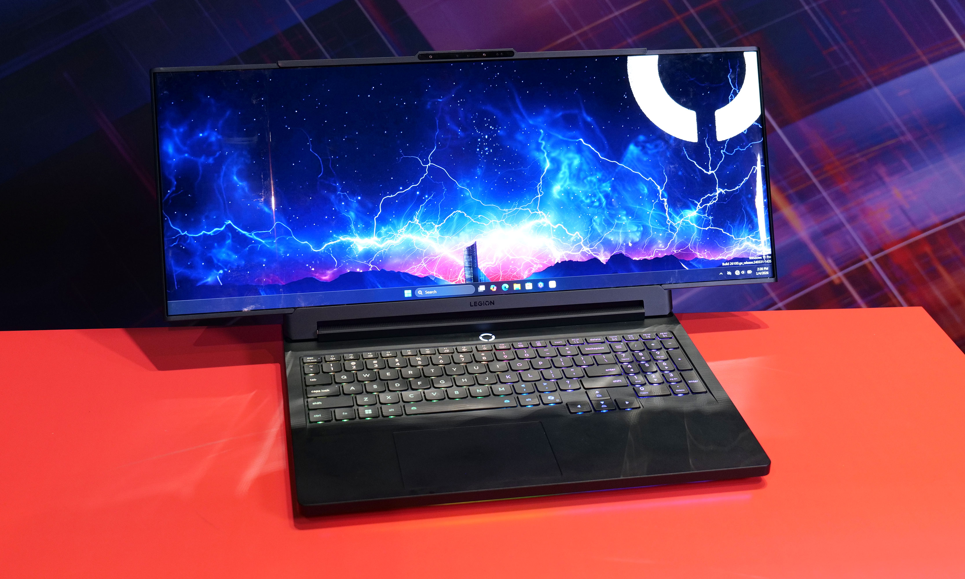 While it normally has a 16-inch display, the Lenovo Legion Pro Rollable concept's screen can expand up to 23.8 inches across.