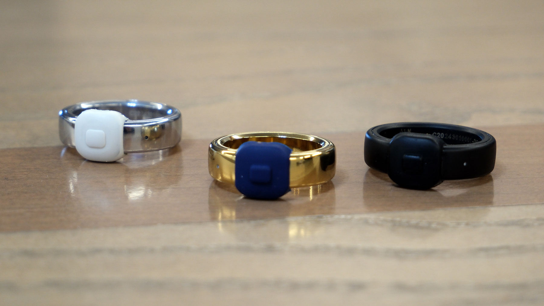 Three Pebble Indexes side by side on a table.