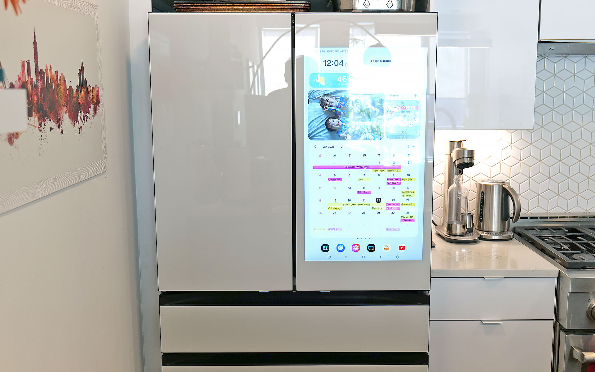 Glare is one of the tiny downsides of a fridge with a glass front. 