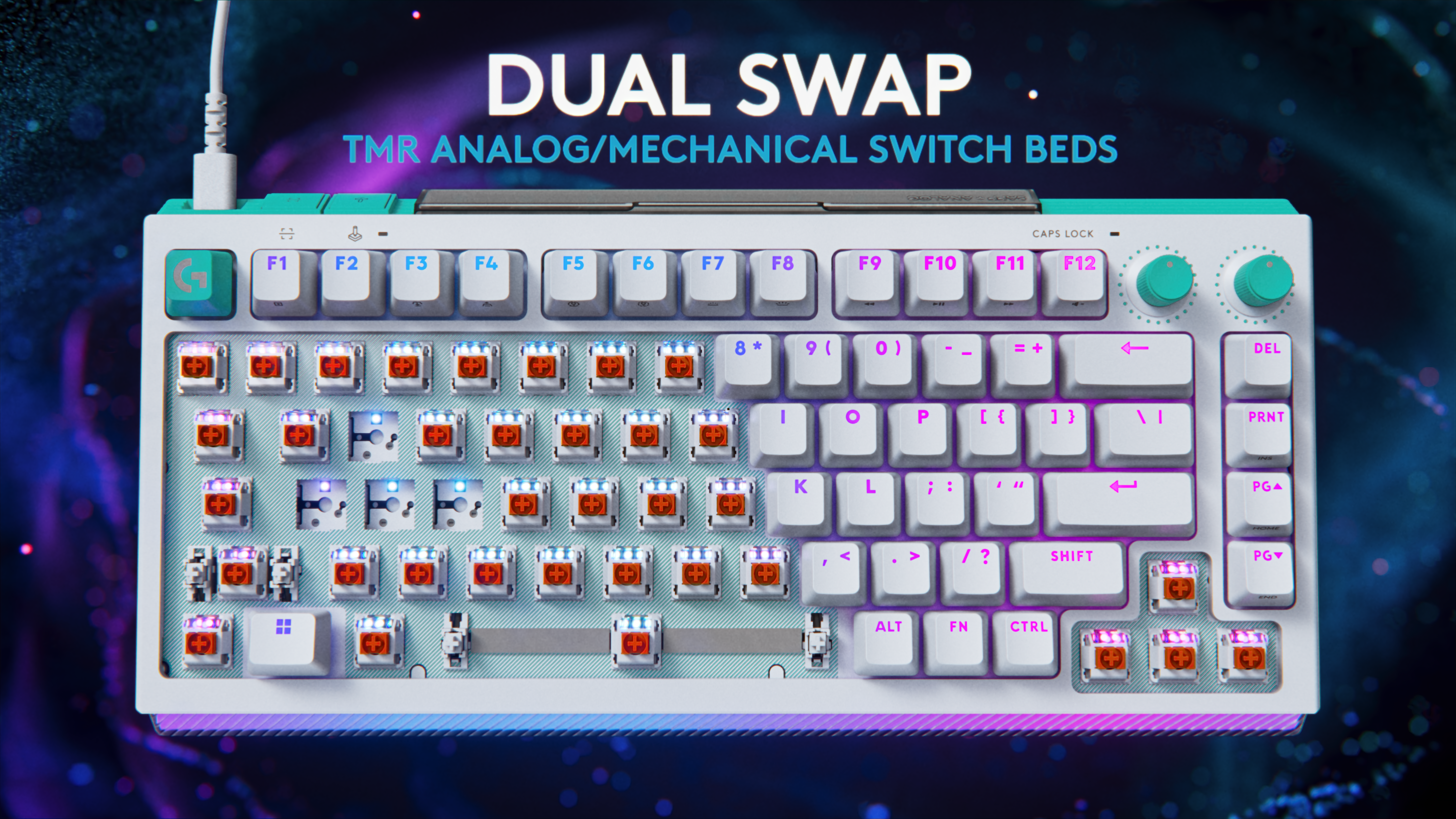 The 39 TMR sensors on the left of the keyboard are the ones that support the included TMR switches.
