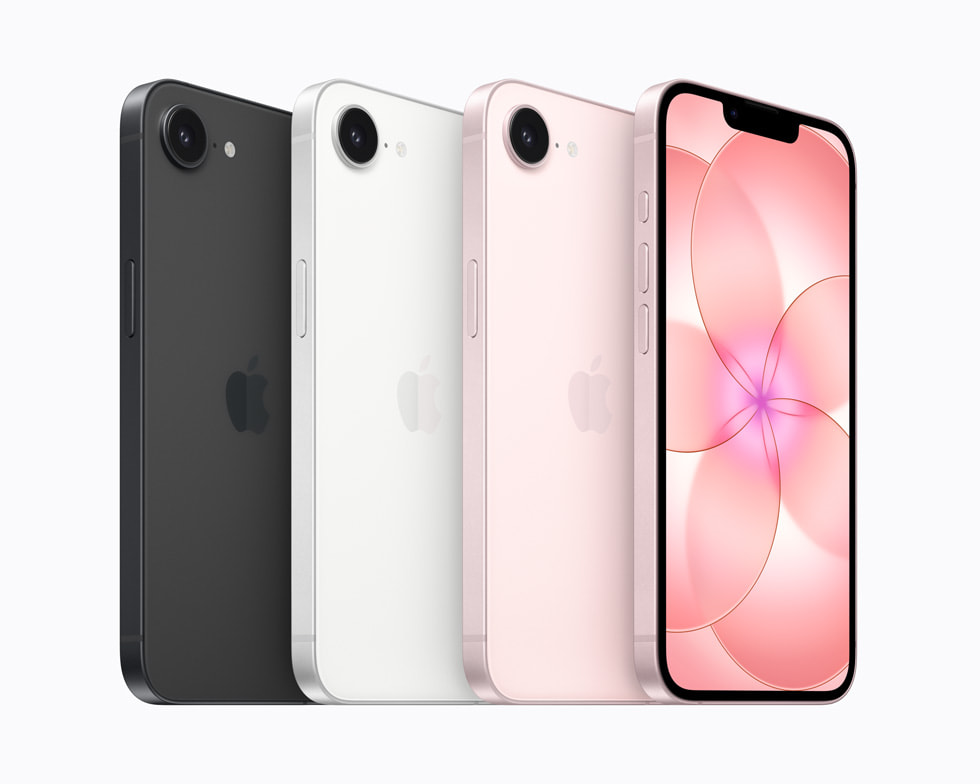 iPhone 17e in black, white and pink