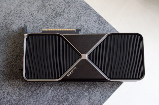 The fans on the RTX 5080 push air out of the top.