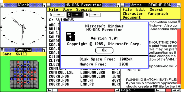 Screenshot of Microsoft 1.0.