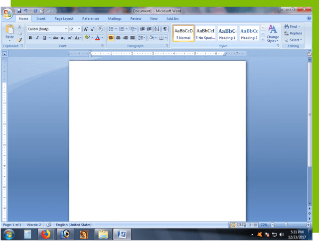 Microsoft Word 2007 screenshot.