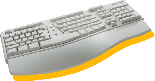 Microsoft Ergo keyboard.