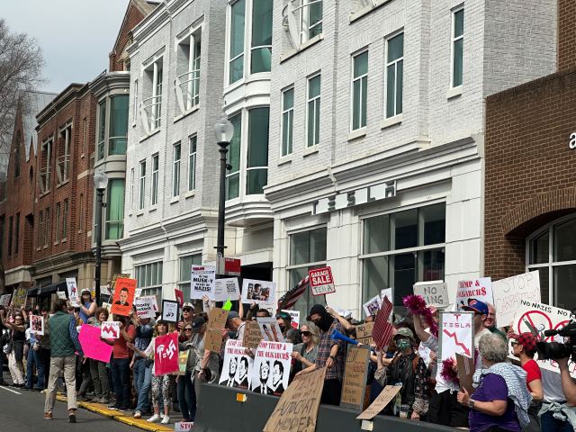 A protest in Georgetown, DC.