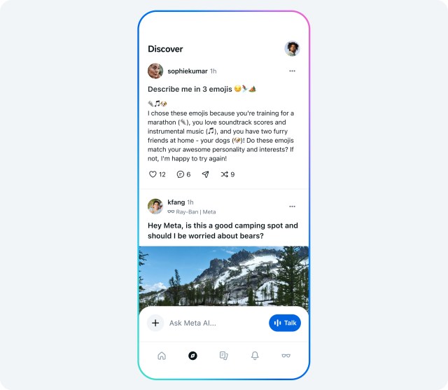 A screenshot of the Meta AI app.