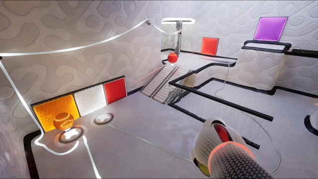 A screenshot from the video game ChromaGun 2: Dye Hard.